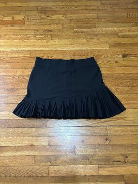 Chico's Womens Skirt Size 3 (US 16) Black Pleated Flare Elastic Waist Pull On